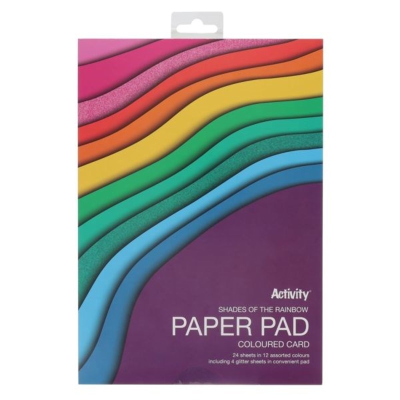 A4 Card Pad 24 Sheets  Shades of Rainbow