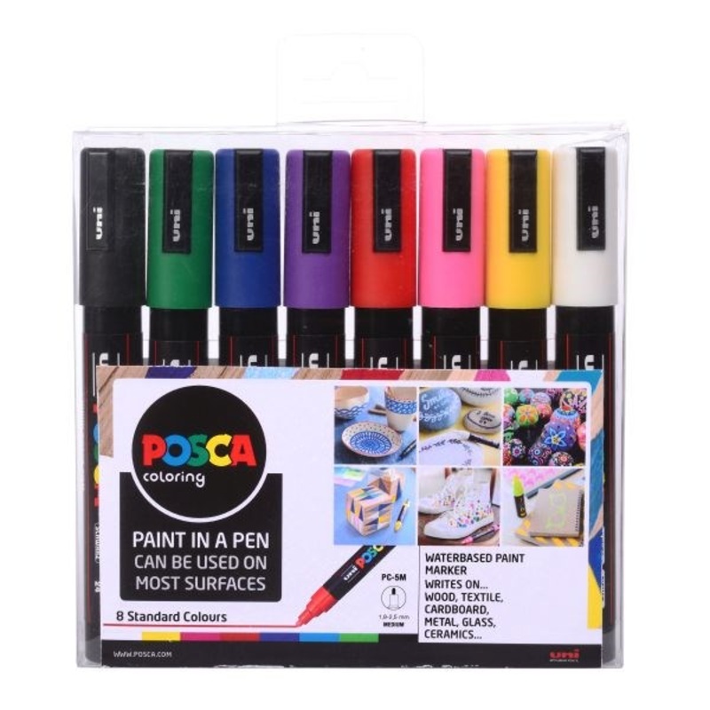 Posca Paint Marker Medium Tip Pack of 8 Assorted