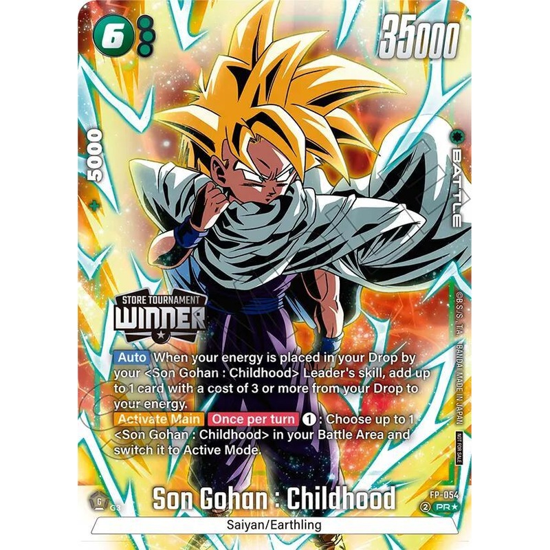 Son Gohan : Childhood (FP-054) (Tournament Pack 08 – Winner) [Fusion World Tournament Cards] (ONLINE ORDER ONLY)