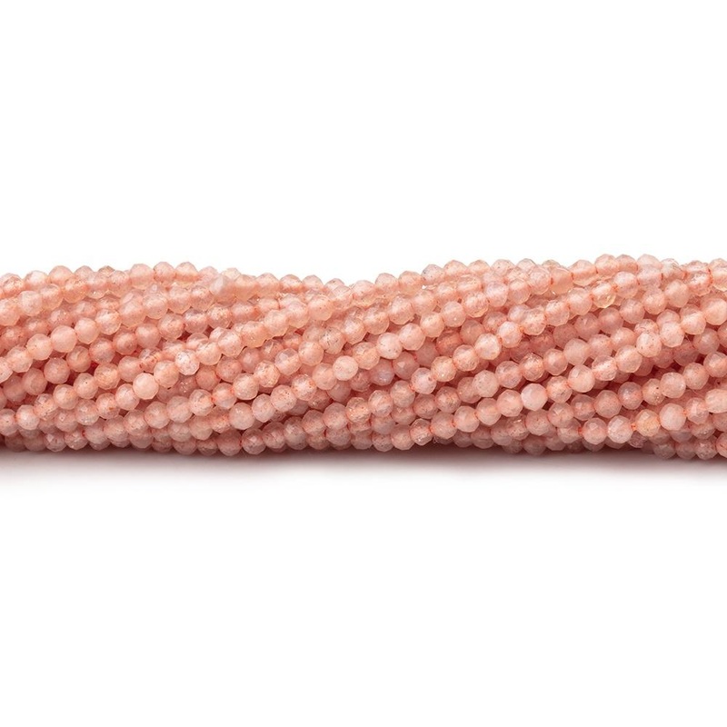 2mm Sunstone microfaceted round beads 13 inch 175 pieces (ONLINE ORDER ONLY)