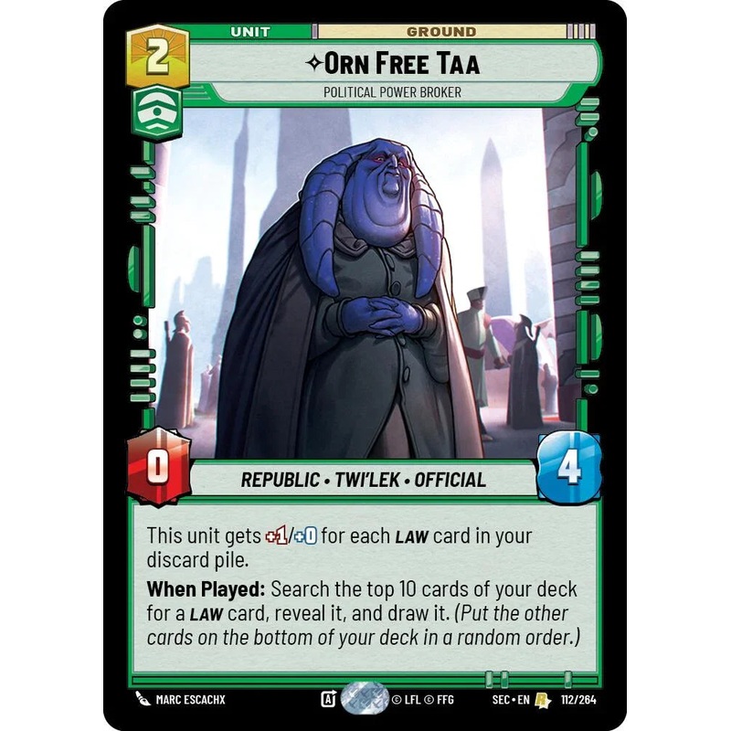 Orn Free Taa (112/264) – Political Power Broker (112/264) [Secrets of Power] (ONLINE ORDER ONLY)