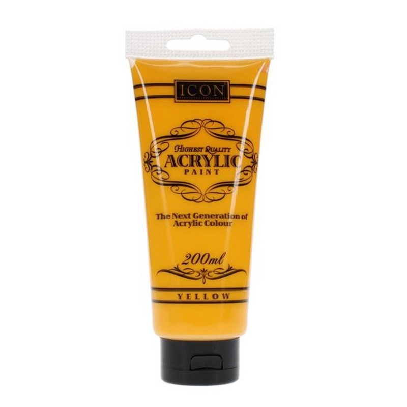 Icon Acrylic Paint 200ml  Yellow
