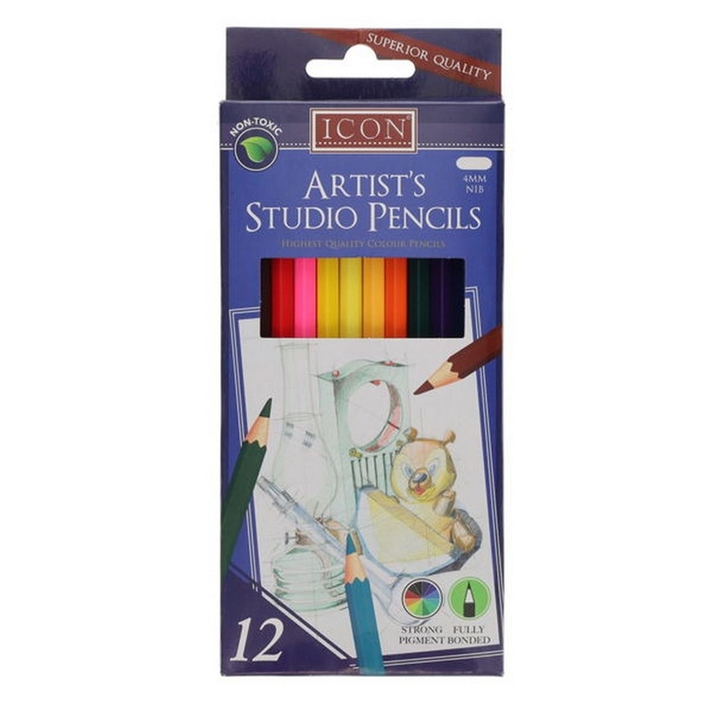 Icon Artists Studio Colour Pencils Box of 12