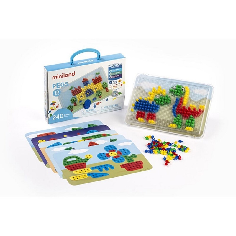 Miniland Pegs 10 mm (240 pieces)  Primary Colours