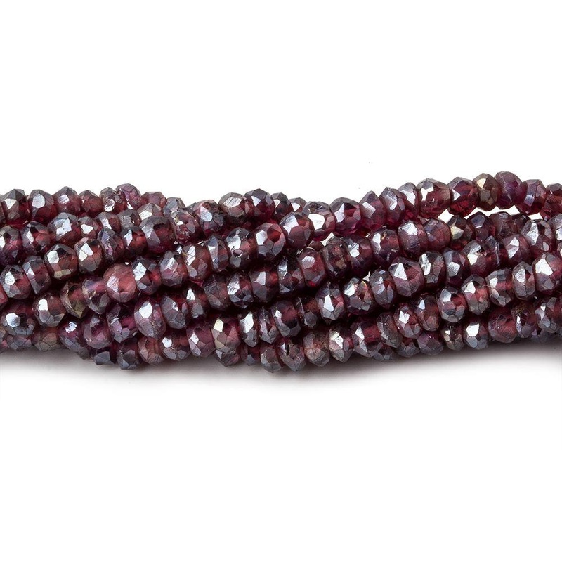 3mm Metallic Rhodolite Garnet Faceted Rondelle Beads 13 inch 174 pieces (ONLINE ORDER ONLY)