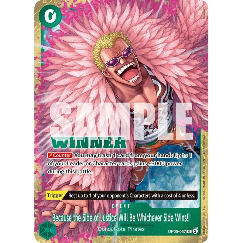 Because the Side of Justice Will Be Whichever Side Wins!! (Winner Pack 2025 Vol. 4) [One Piece Promotion Cards] (ONLINE ORDER ONLY)