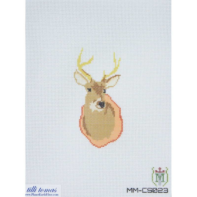 Mounted Deer Head Needlepoint Canvas  2×4, 18 Mesh by Misty Morrow (ONLINE ORDER ONLY)
