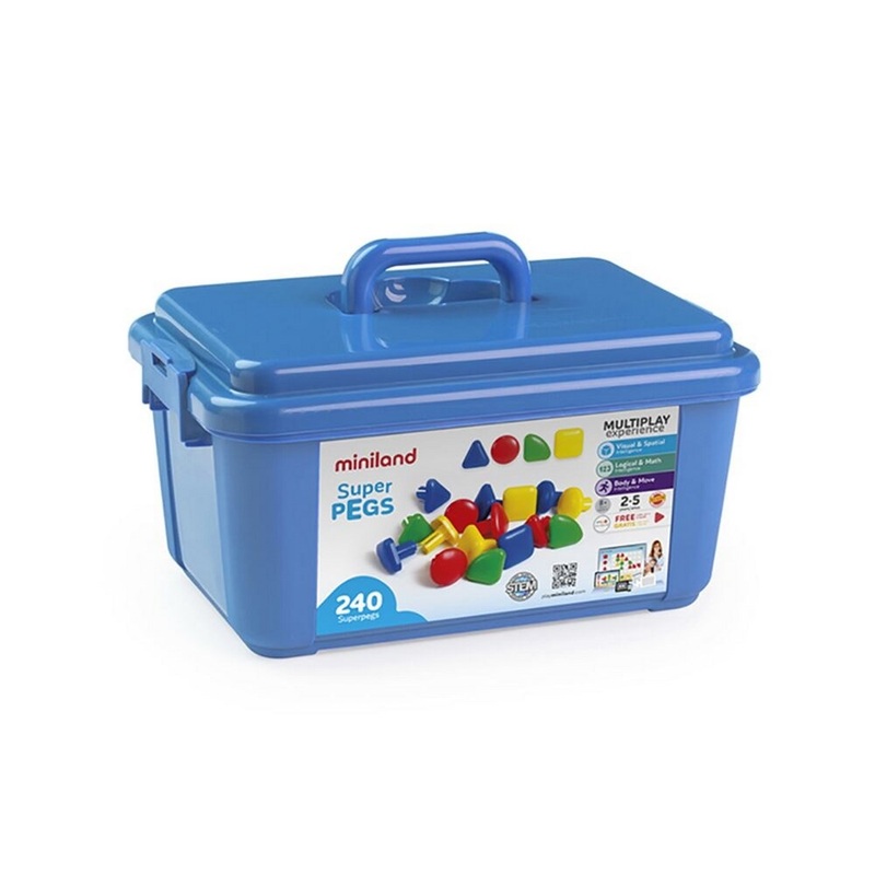 Miniland Superpegs (240 pieces)  Primary Colors