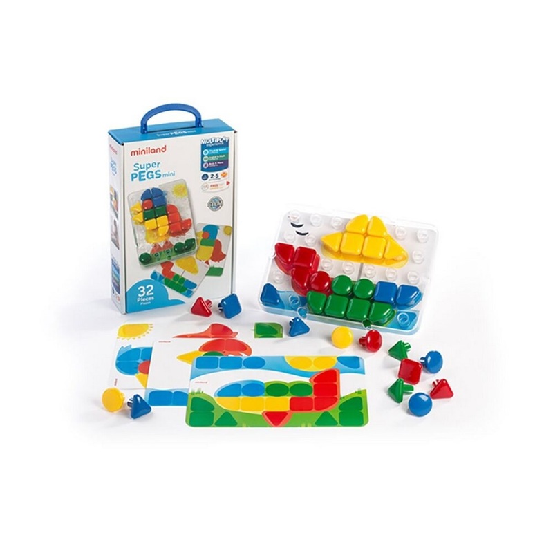 Miniland Superpegs Mini (32 pieces)  Primary Colors
