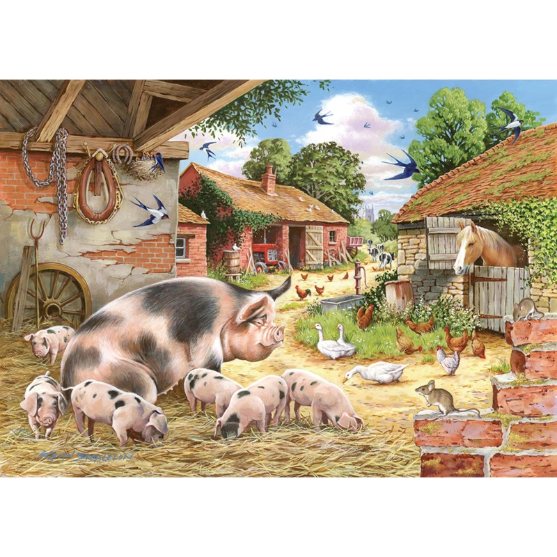 Poppys Piglets  BIG 500 Piece Jigsaw Puzzle