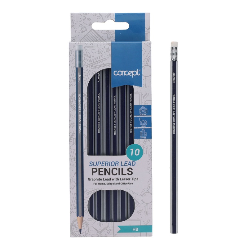 Concept HB Rubber Tipped Pencils Pack of 10