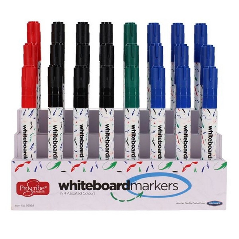 ProScribe Drywipe Whiteboard Markers Asstd Colours Value Pack of 24