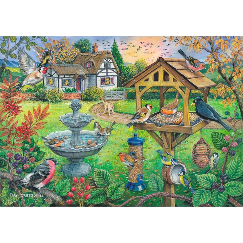 Bird Table  BIG 500 Piece Jigsaw Puzzle