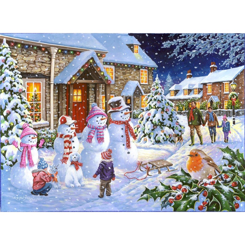 Snow Family  1000 Piece Jigsaw Puzzle