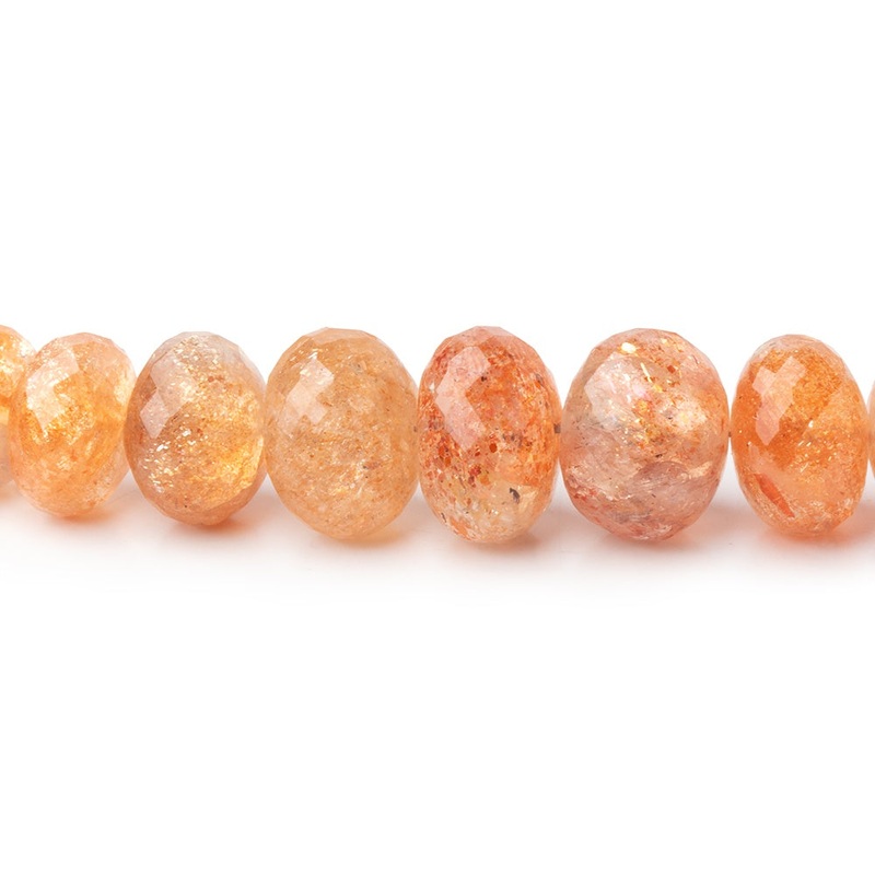 5-11mm Sunstone Faceted Rondelle Beads 16 inch 95 pieces (ONLINE ORDER ONLY)