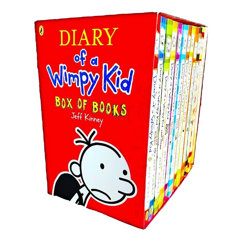 Diary of a Wimpy Kid Box of Books by Jeff Kinney 12 Book Collection Set  Ages 7-12  Paperback
