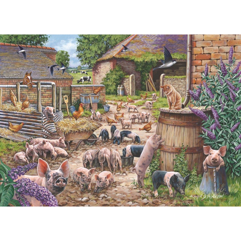 Piglet Pandemonium  BIG 250 Piece Jigsaw Puzzle