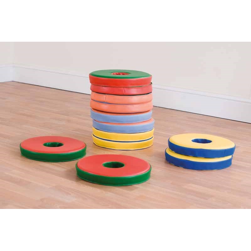 12 Bi-Colour Donut Cushions with Trolley