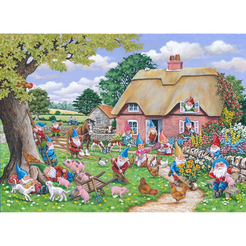Gnome Farm  BIG 500 Piece Jigsaw Puzzle