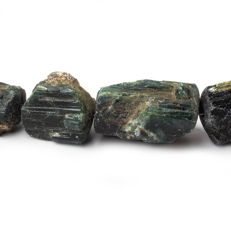 8×9-20x13mm Indicolite Tourmaline Straight Drilled Natural Crystal Beads 26 pieces (ONLINE ORDER ONLY)