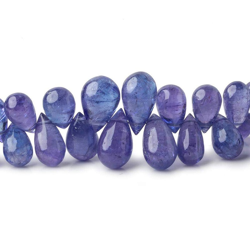 4×3-12x7mm Tanzanite plain tear drops 18 inch 154 beads AA Grade (ONLINE ORDER ONLY)