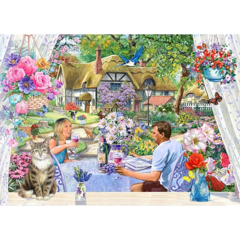 Enjoying the Garden  BIG 500 Piece Jigsaw Puzzle