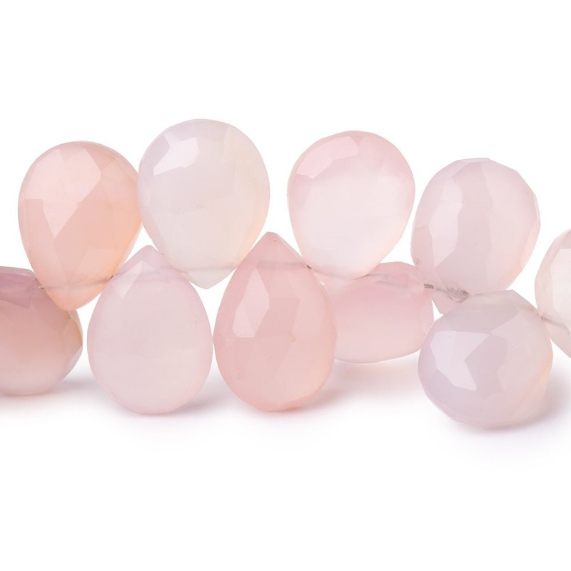 11-13mm Rose Pink Chalcedony Faceted Pear Beads 8 inch 38 pieces (ONLINE ORDER ONLY)