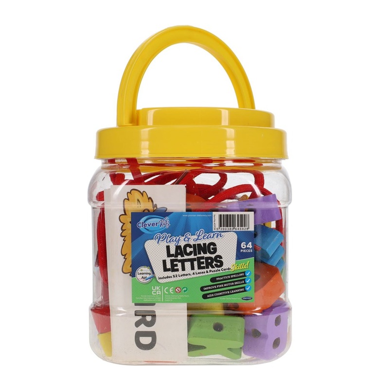 Lacing Letters Tub of 64 pcs