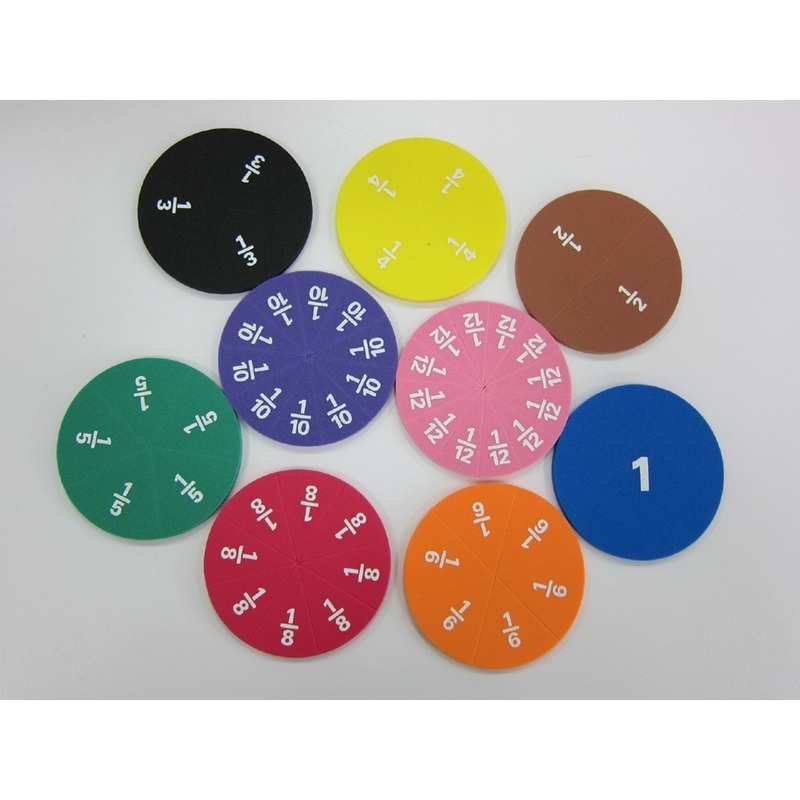 **Printed Foam Fraction Circles Set of 51