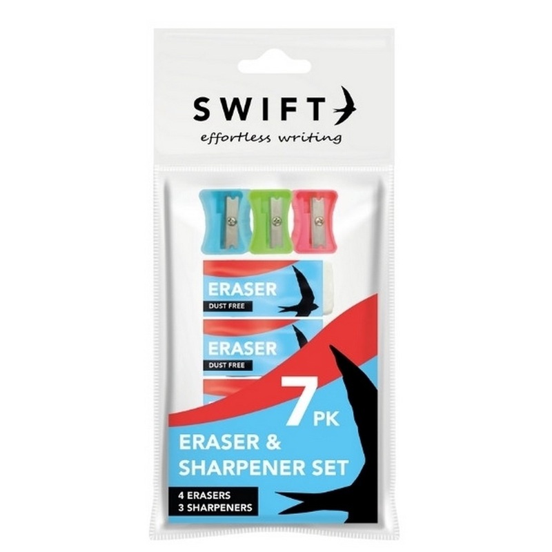 Swift Eraser and Sharpener Set 7pcs