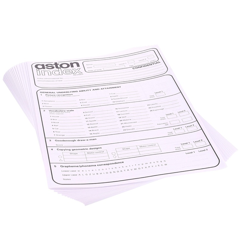 Aston Index Score Sheets