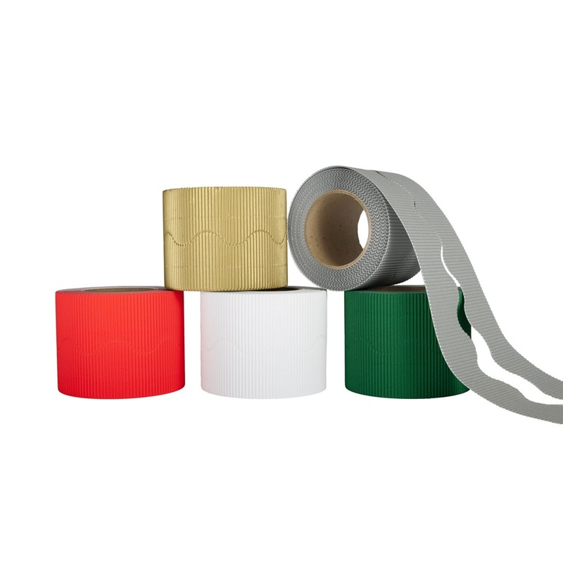 Festive Corrugated Card Border Rolls  57mm x 15m (Assorted) Pack of 5