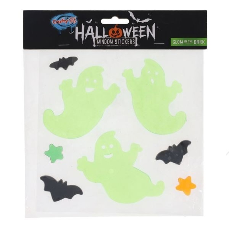 **Halloween Glow In The Dark Halloween Window Stickers Pack of 8