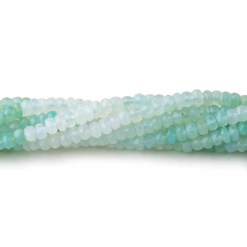 3.5-4mm Blue Peruvian Opal Faceted Rondelle Beads 16 inch 180 pieces (ONLINE ORDER ONLY)