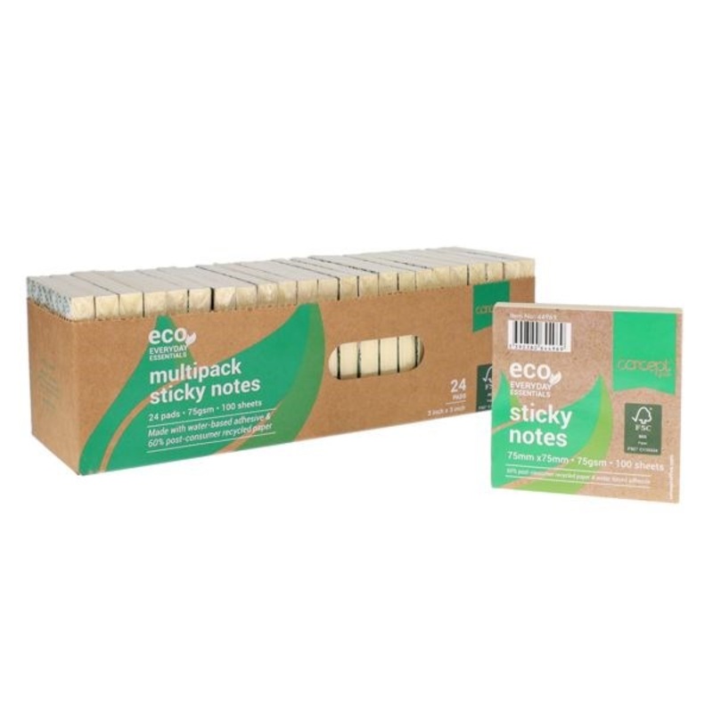 Concept Green 75X75mm Sticky Notes 100 Sheets