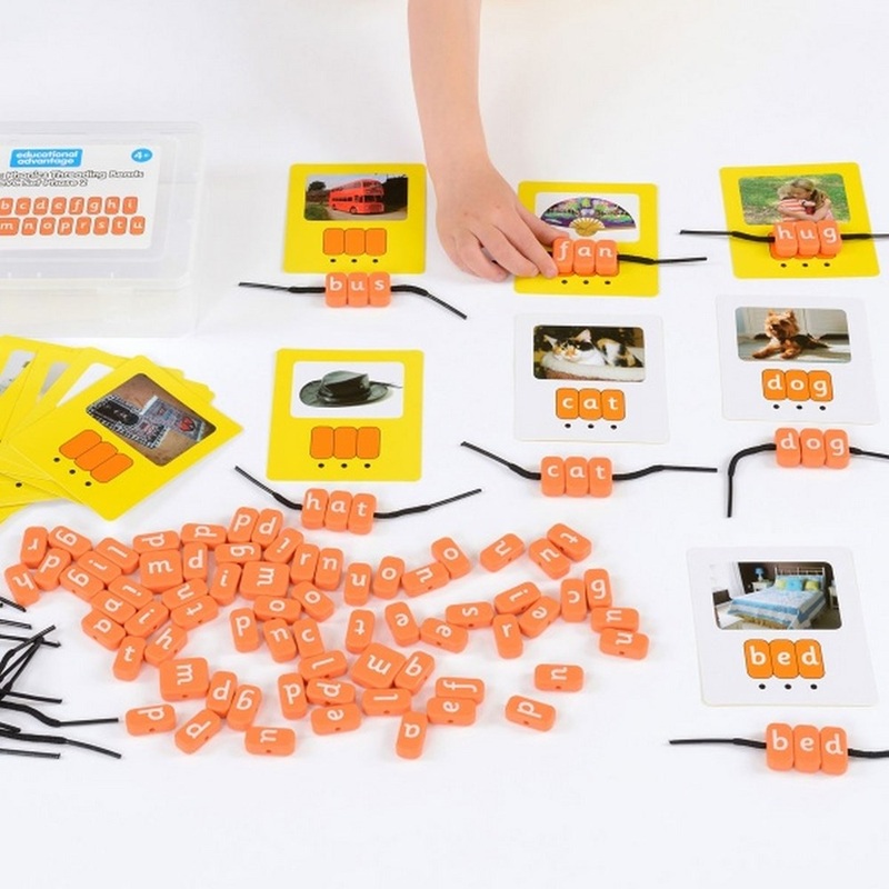 Systematic Phonics Threading Beads  Cvc Set Phase 2