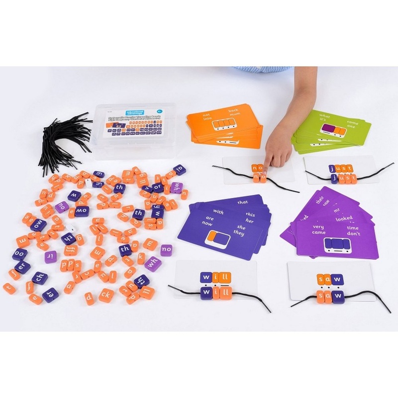Systematic Phonics Threading Beads  High Frequency Words Set Phases 2-5