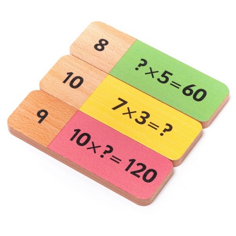 Wooden Multiplication Dominoes