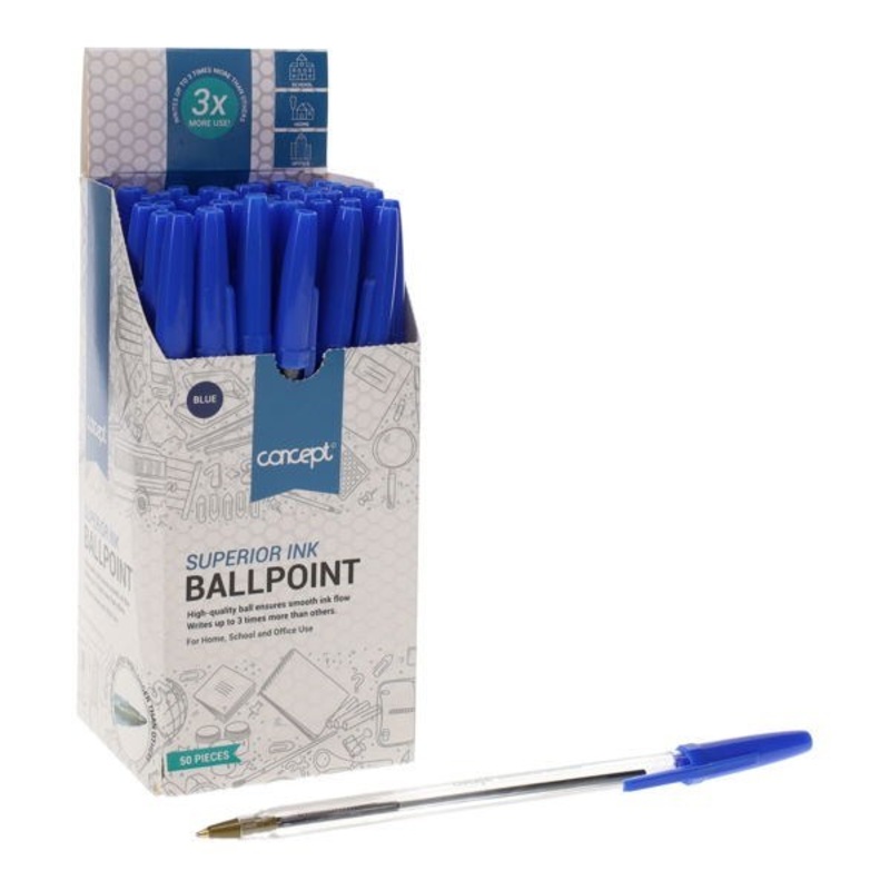 Concept Box of 50 Value Ballpoint Pens