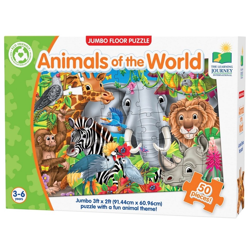 Jumbo Floor Puzzles   Animals Of The World  50 Pcs