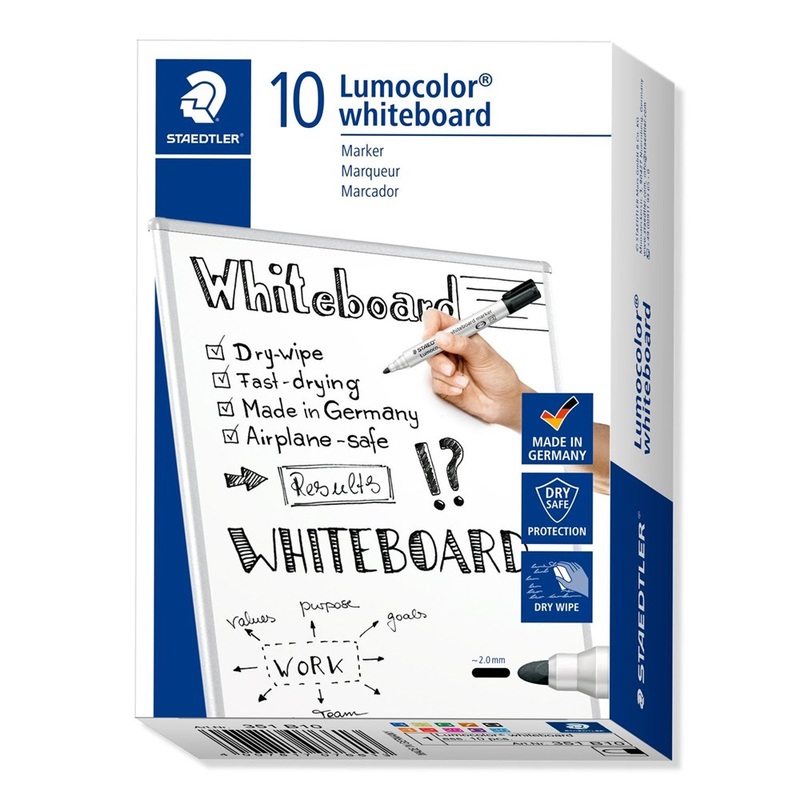 Staedtler Lumocolor Whiteboard Marker Chisel 351 B Box of 6 In Asstd Colours