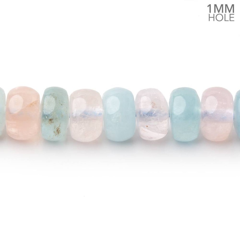 8mm Multi Color Beryl Plain Rondelle 16 inch 87 Beads 1mm Drill Hole (ONLINE ORDER ONLY)