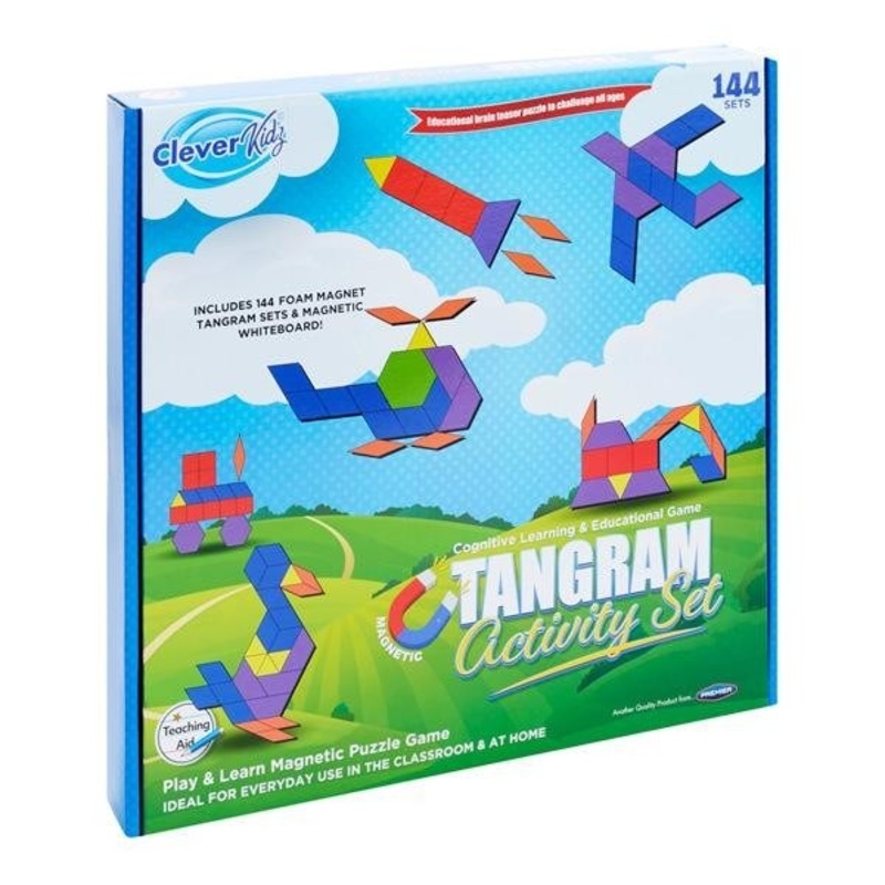Tangram Magnetic Activity Set 144pcs plus Magnetic Whiteboard