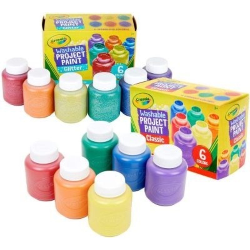 Crayola Washable Metallic Kids Paints  6 bottles