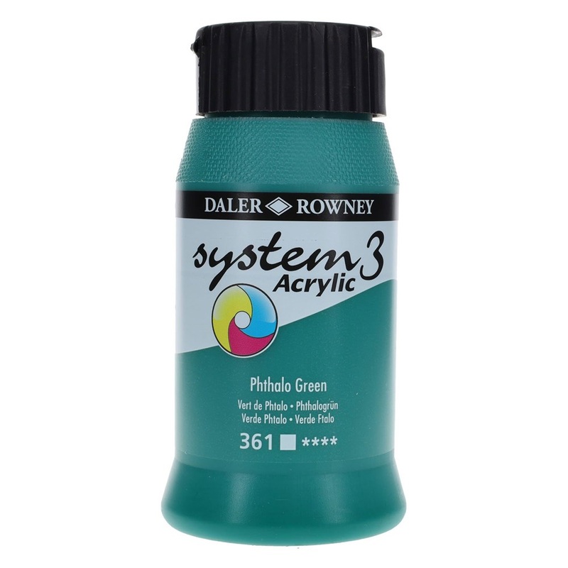Daler Rowney System3 500ml Acrylic Paint  Phthalo Green