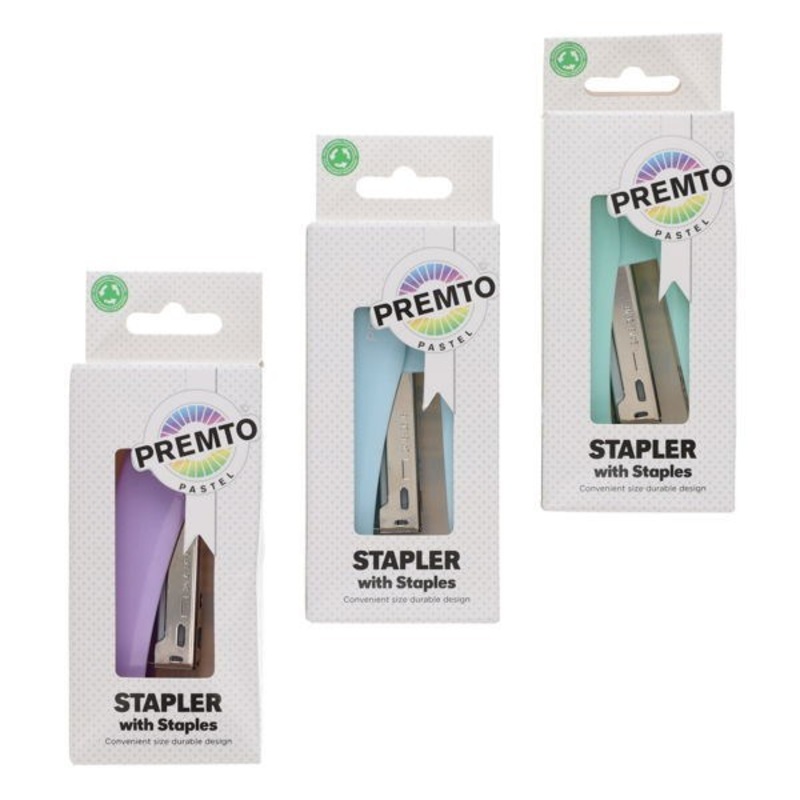 26/6 Pastel Half Strip Stapler and 1000 Staples