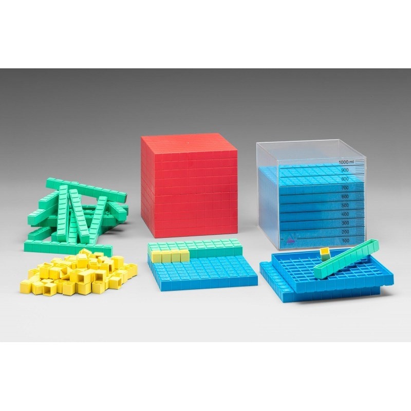 Base Ten Set number range of 1000 (132 pcs)