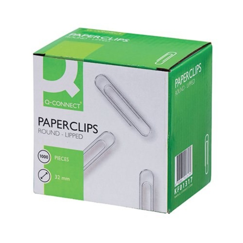 **Q-Connect Paperclips Plain 32mm (Pack of 1000)