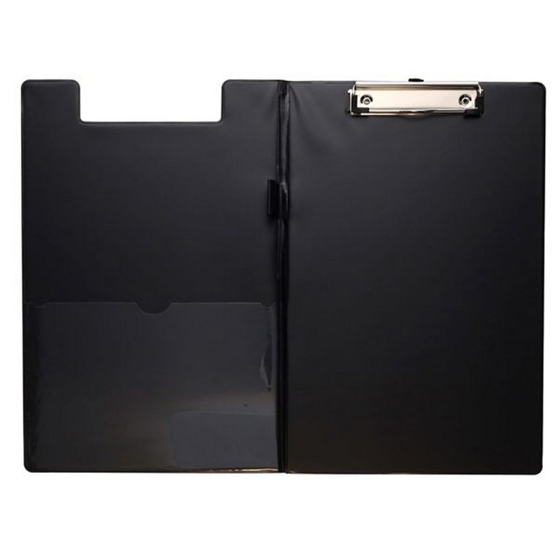 A4 Pvc Double Foldover Clip Board  Black