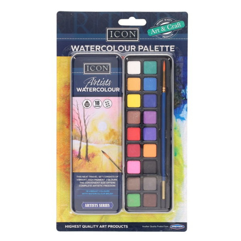 Icon Watercolour Tin  18 Block